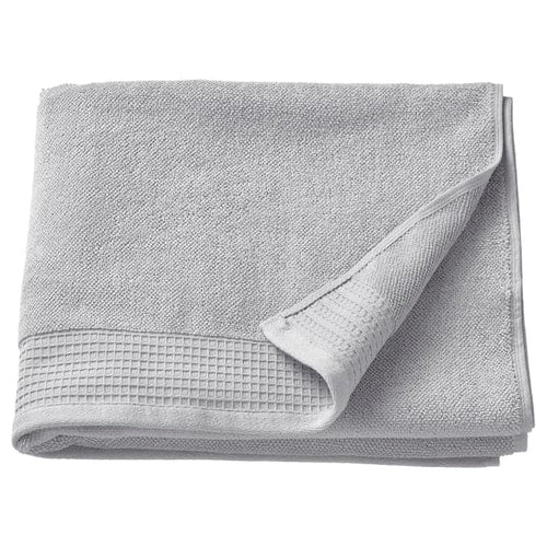 VINARN - Bath towel, light grey, 70x140 cm