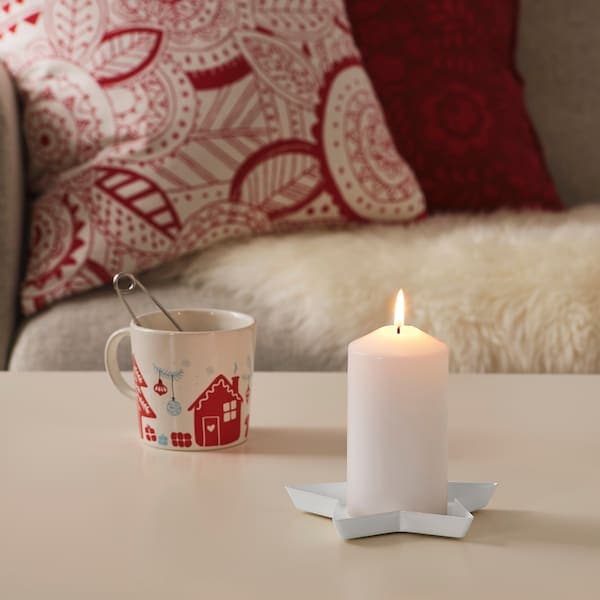 VINTERFEST Base for candle - star/white 15 cm , - best price from Maltashopper.com 60427900