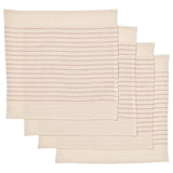 VIPPSTARR napkin, stripe pattern red/natural, 30x30 cm, 4 pack