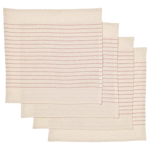 Ikea VIPPSTARR - Napkin, stripe pattern red/natural, 30x30 cm