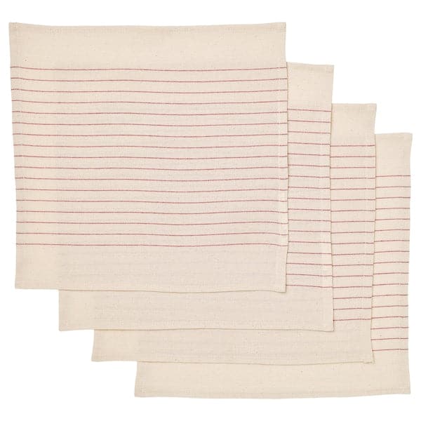 Ikea VIPPSTARR - Napkin, stripe pattern red/natural, 30x30 cm