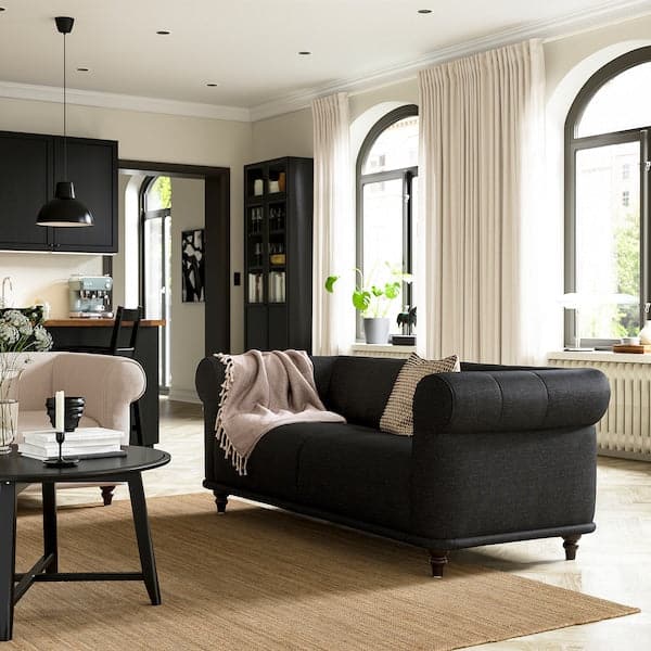 VISKAFORS 2-seater sofa, Lejde anthracite/brown , - best price from Maltashopper.com 39443252