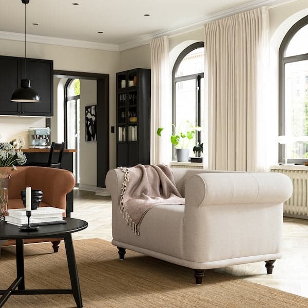 VISKAFORS Armchair 1.5 seater, Lejde light beige/brown , - best price from Maltashopper.com 69443302