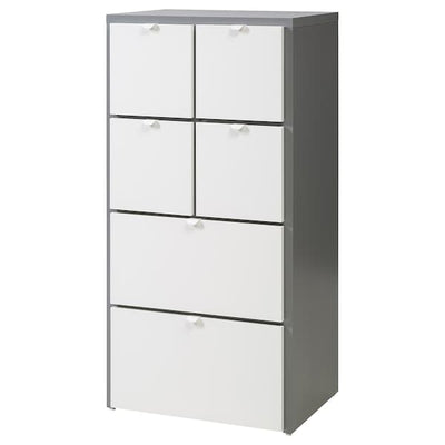 Ikea VISTHUS - Chest of 6 drawers, grey/white, 63x126 cm