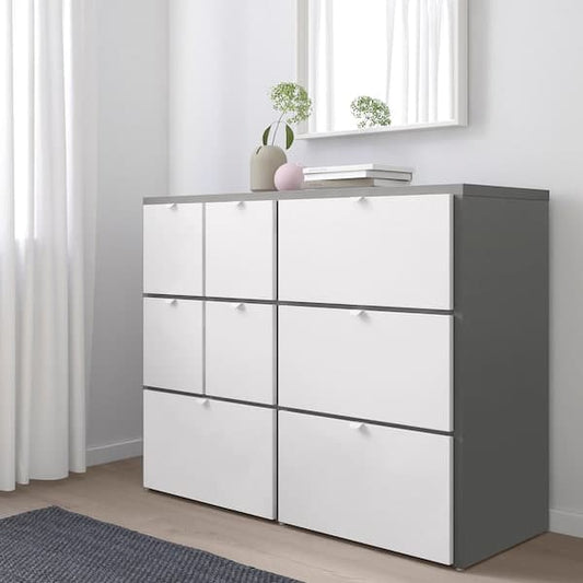 Ikea VISTHUS Chest of drawers with 8 drawers - grey/white 122x96 cm , 122x96 cm