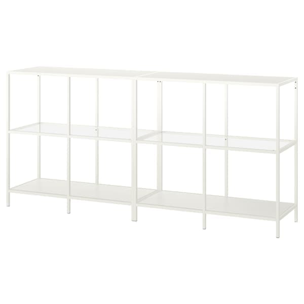 Ikea VITTSJÖ - Furniture combination, white/glass, 200x36x93 cm
