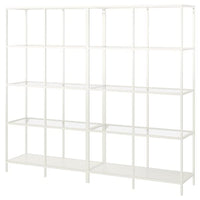 VITTSJÖ storage combination, white/glass, 200x36x175 cm