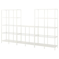 VITTSJÖ storage combination, white/glass, 300x36x175 cm