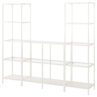 VITTSJÖ storage combination, white/glass, 202x36x175 cm