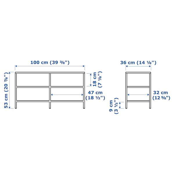 Ikea VITTSJÖ - TV cabinet, white/glass, 100x36x53 cm , 100x36x53 cm