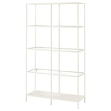 VITTSJÖ shelving unit, white/glass, 100x175 cm