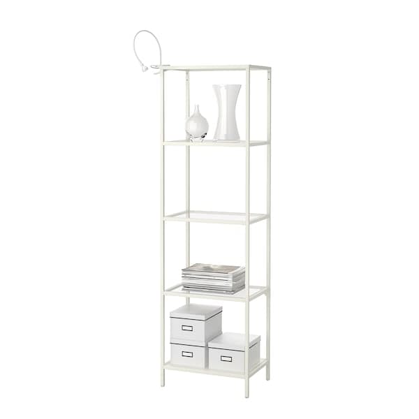 Ikea VITTSJÖ - Shelf, white/glass, 51x175 cm