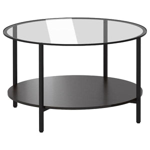 Ikea VITTSJÖ - Coffee table, black-brown/glass, 75 cm