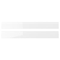 VOXTORP drawer front, high-gloss white, 80x10 cm, 2 pack