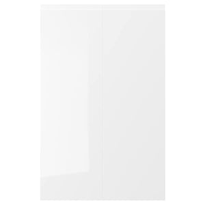 Ikea VOXTORP - 2-p door f corner base cabinet set, right-hand/high-gloss white, 25x80 cm