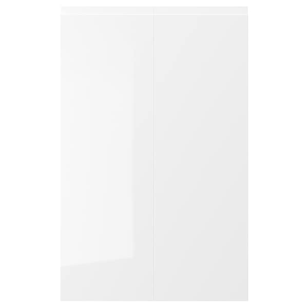 VOXTORP 2-p door f corner base cabinet set, right-hand/high-gloss white, 25x80 cm