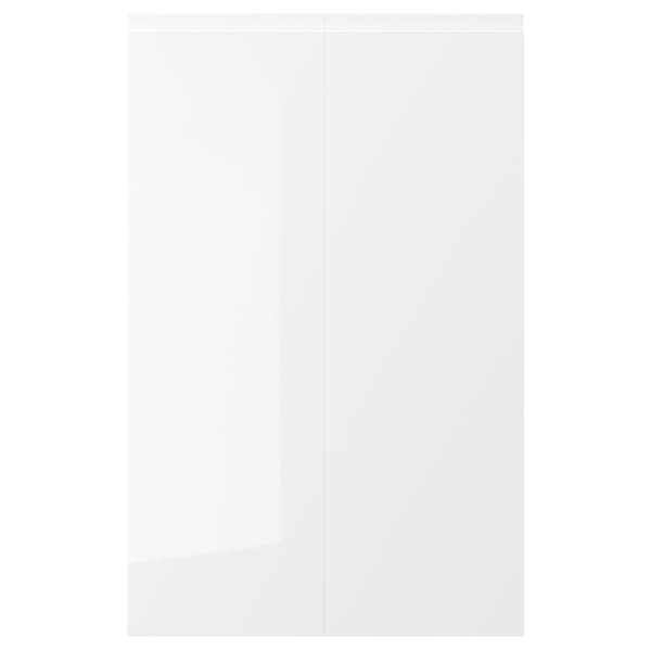 VOXTORP 2-p door f corner base cabinet set, left-hand/high-gloss white, 25x80 cm