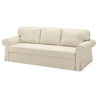 VRETSTORP 3-seat sofa-bed, Kilanda light beige, 244x91x96 cm