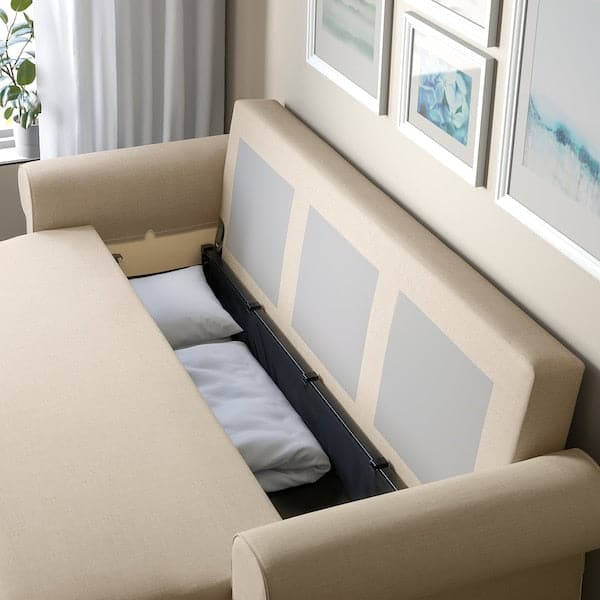 VRETSTORP - 3-seater sofa bed, Kilanda light beige , - best price from Maltashopper.com 79491236