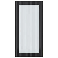 HEJSTA anthracite reeded glass fronts