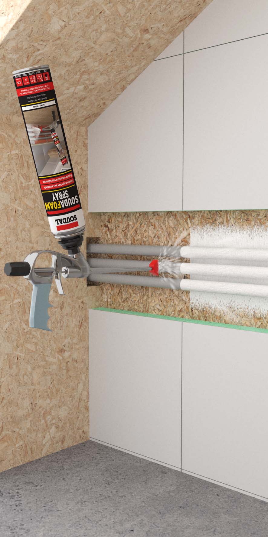 Bricocenter WHITE DIISOCYANATE SPRAYABLE POLYURETHANE FOAM FOR SOUDAL GUN 700ML