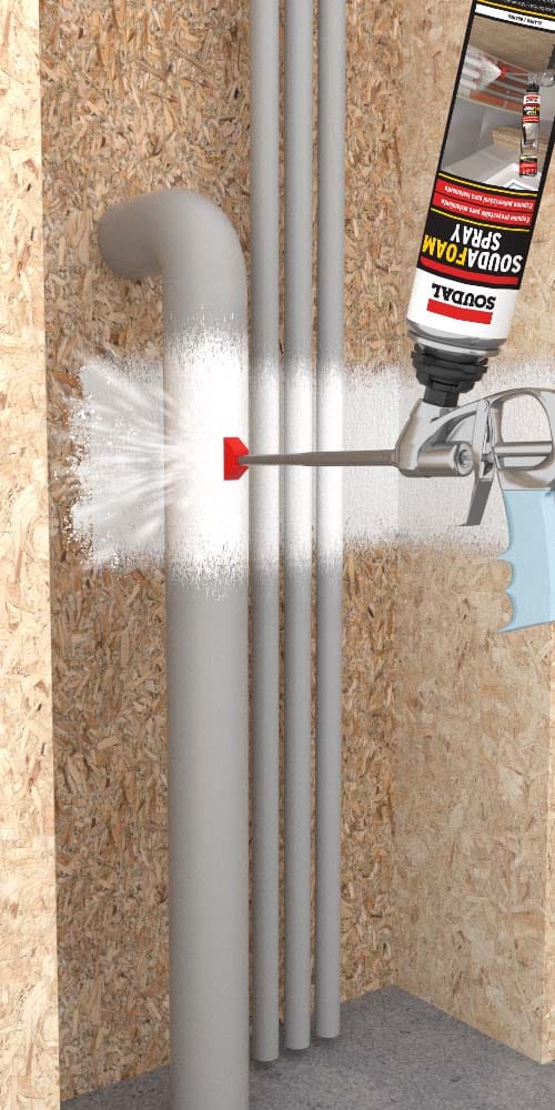 Bricocenter WHITE DIISOCYANATE SPRAYABLE POLYURETHANE FOAM FOR SOUDAL GUN 700ML