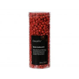 RED PLASTIC PEARL GARLAND 1 M