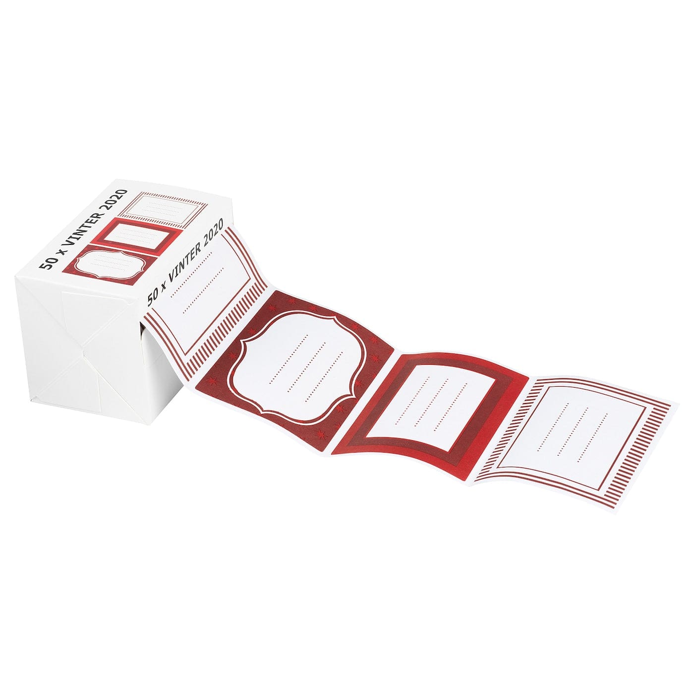 Ikea VINTER 2023 stickers white/red, 50 pieces