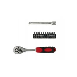 23-PIECE SOCKET SPANNER SET ASSORTED SIZES CHROME VANADIUM + RATCHET