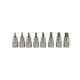 8-PIECE SOCKET SET 1/2 INCH WITH TORX T20/T60 MALE INSERTS, CHROME VANADI