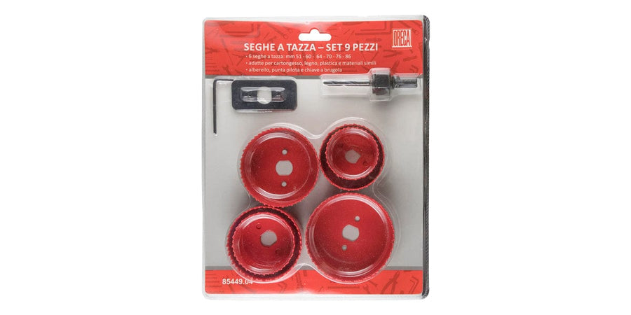 Bricocenter SET 6 SEGHE A TAZZA DIAM. 51-60-64-70-76-86-86-86 MM PER LEGNO PLASTICA