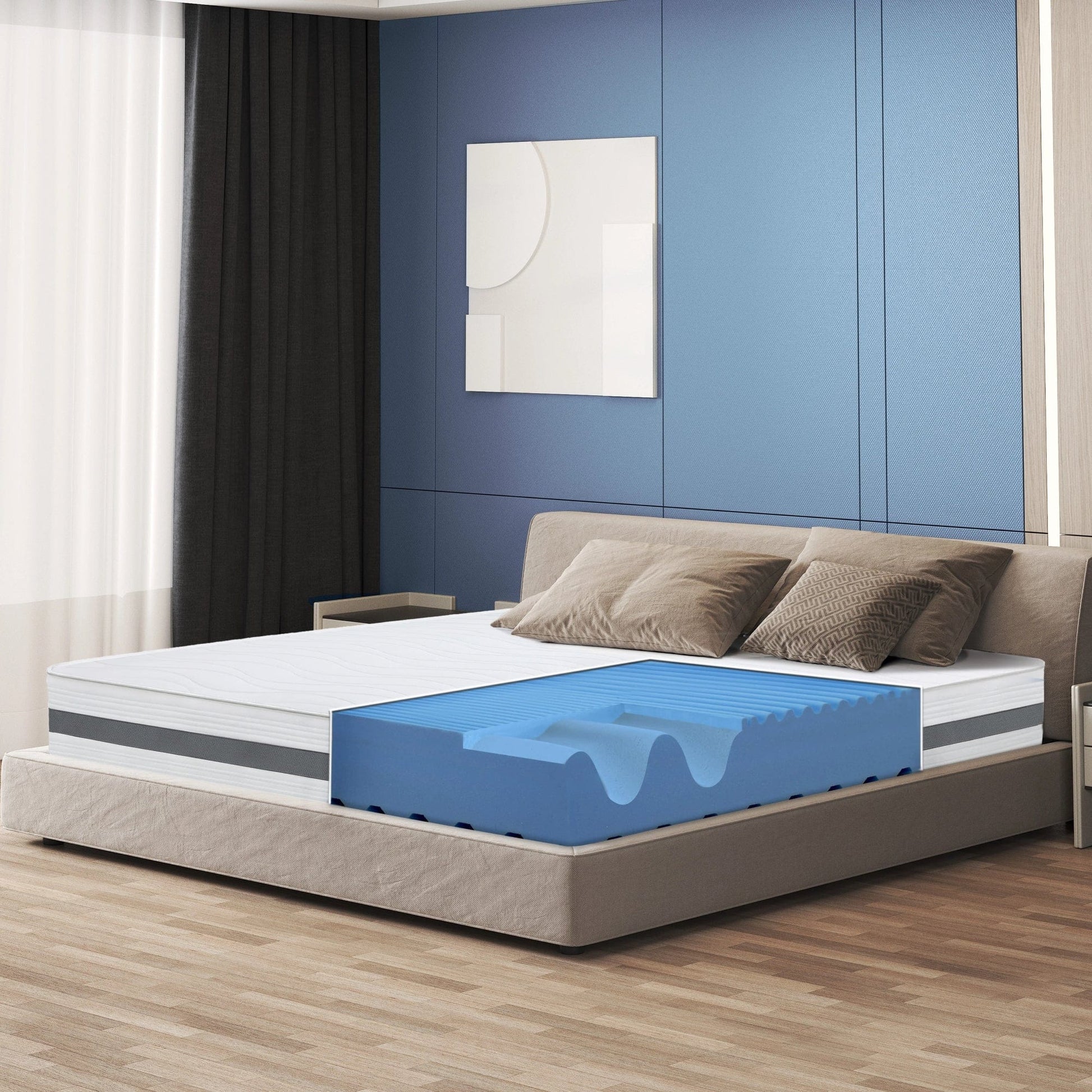 The White Stone Orthopedic Mattress 80 x 190 cm | Height 20 cm | 3D Air Cover in Hypoallergenic and Anti-Mite Fiber | 7 Thermosensitive Differentiated Zones