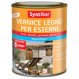 WATER-BASED WOOD PROTECTIVE PAINT DARK WALNUT HIGH GLOSS HIGH PROTECTION SYNTILOR 250M
