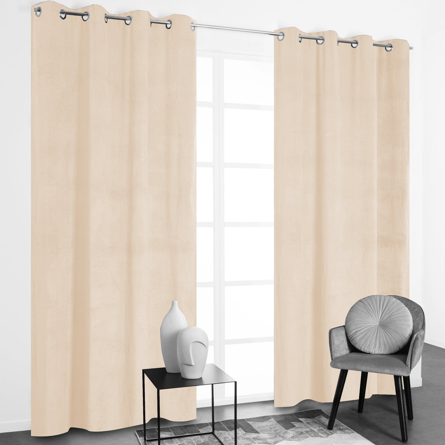 Bricocenter VALMAY CREAM OPAQUE CURTAIN 140X280 WITH EYELETS