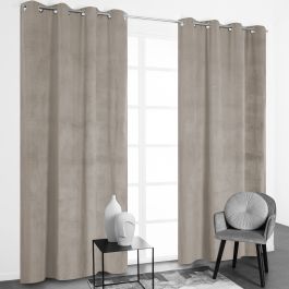 VALMAY DOVE GREY OPAQUE CURTAIN 140X280 WITH EYELETS