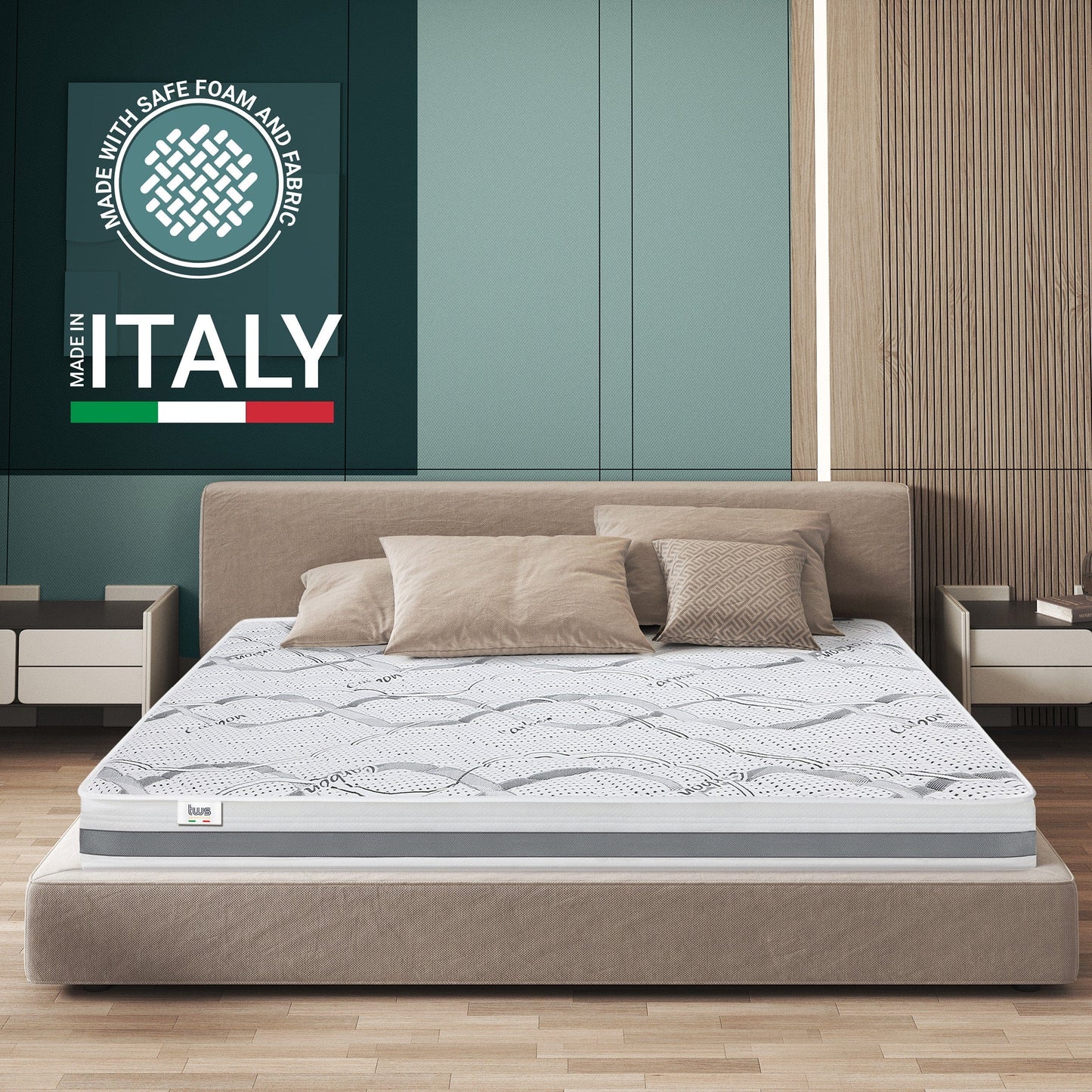 The White Stone Medium-Firm Mattress 80 x 190 cm | Height 16 cm | Hypoallergenic, Antibacterial, and Breathable Fabric | Orthopedic and Contouring Properties