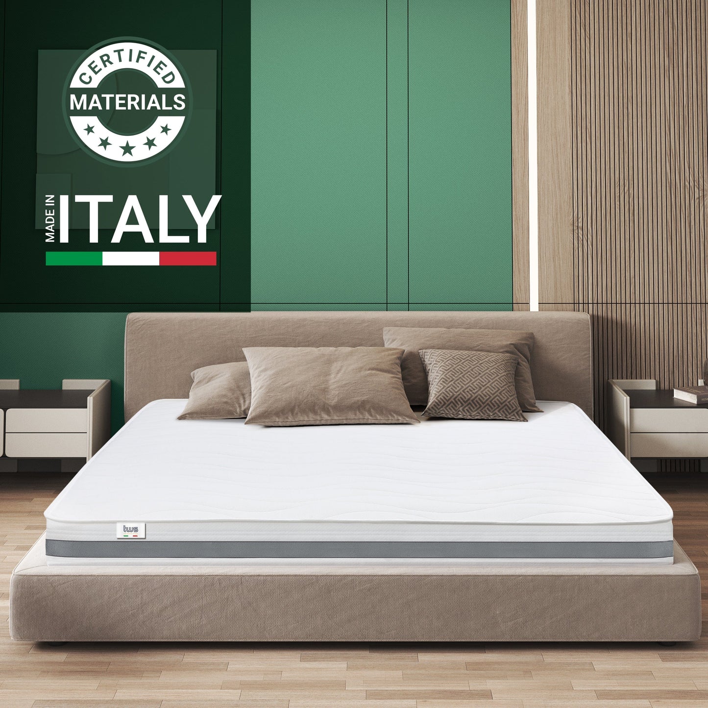 The White Stone Orthopedic Mattress 80 x 190 cm | Height 16 cm | 3D Air Cover in Hypoallergenic and Anti-Mite Fiber | 7 Thermosensitive Differentiated Zones