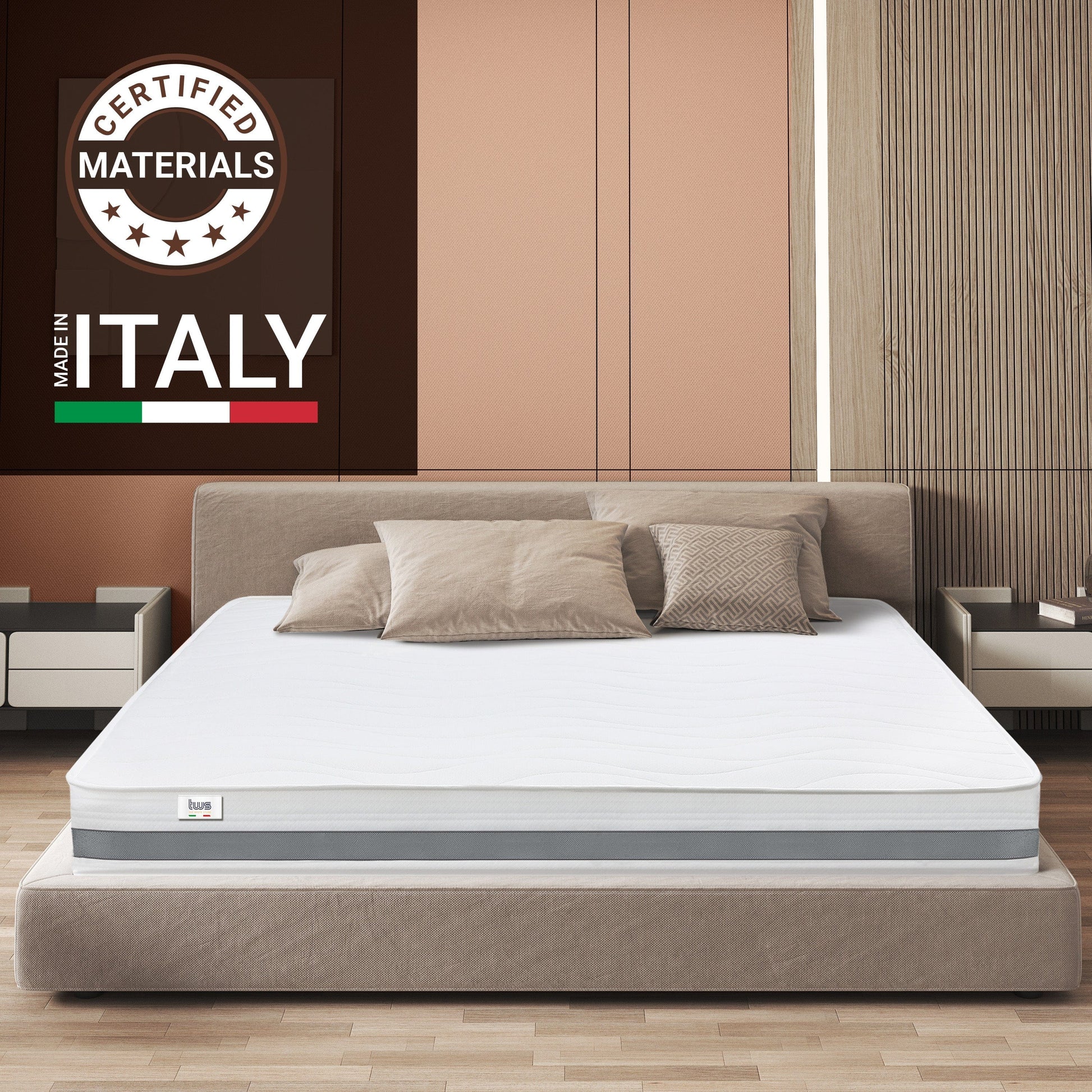 The White Stone Orthopedic Mattress 80 x 190 cm | Height 25 cm | 3D Air Cover in Hypoallergenic and Anti-Mite Fiber | 7 Thermosensitive Differentiated Zones