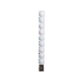 SET 10 WHITE PLASTIC CHRISTMAS BALLS