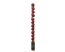 SET 14 REDOD PLASTIC CHRISTMAS BALLS