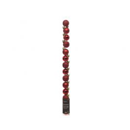 SET 14 REDOD PLASTIC CHRISTMAS BALLS