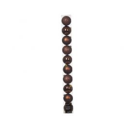 SET 10 MARRON PLASTIC CHRISTMAS BALLS