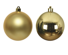 SET 4 CHRISTMAS BALLS PLASTIC GOLD DIA