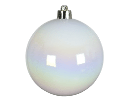 SET 4 IRIDISCEN WHITE CHRISTMAS BALLS