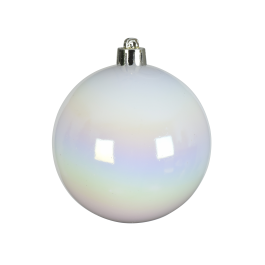 SET 4 IRIDISCEN WHITE CHRISTMAS BALLS