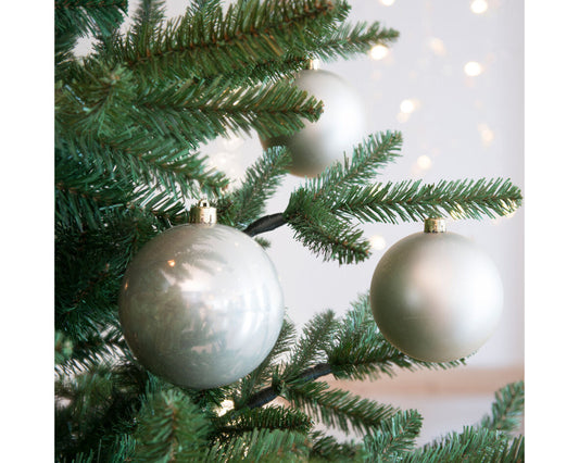 Set of 4 plastic pearl Christmas baubles, 10 cm in diameter