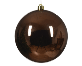 BROWN PLASTIC CHRISTMAS BALL DIAM1