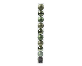 SET 10 PLASTIC CHRISTMAS BALLS VERDED