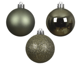 SET 14 VERDED PLASTIC CHRISTMAS BALLS