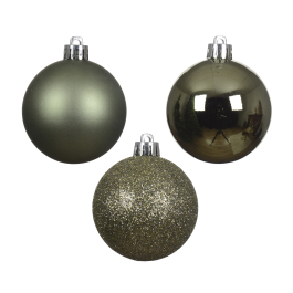 SET 14 VERDED PLASTIC CHRISTMAS BALLS